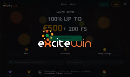 ExciteWin Casino-sovelluksen kuvakaappaus